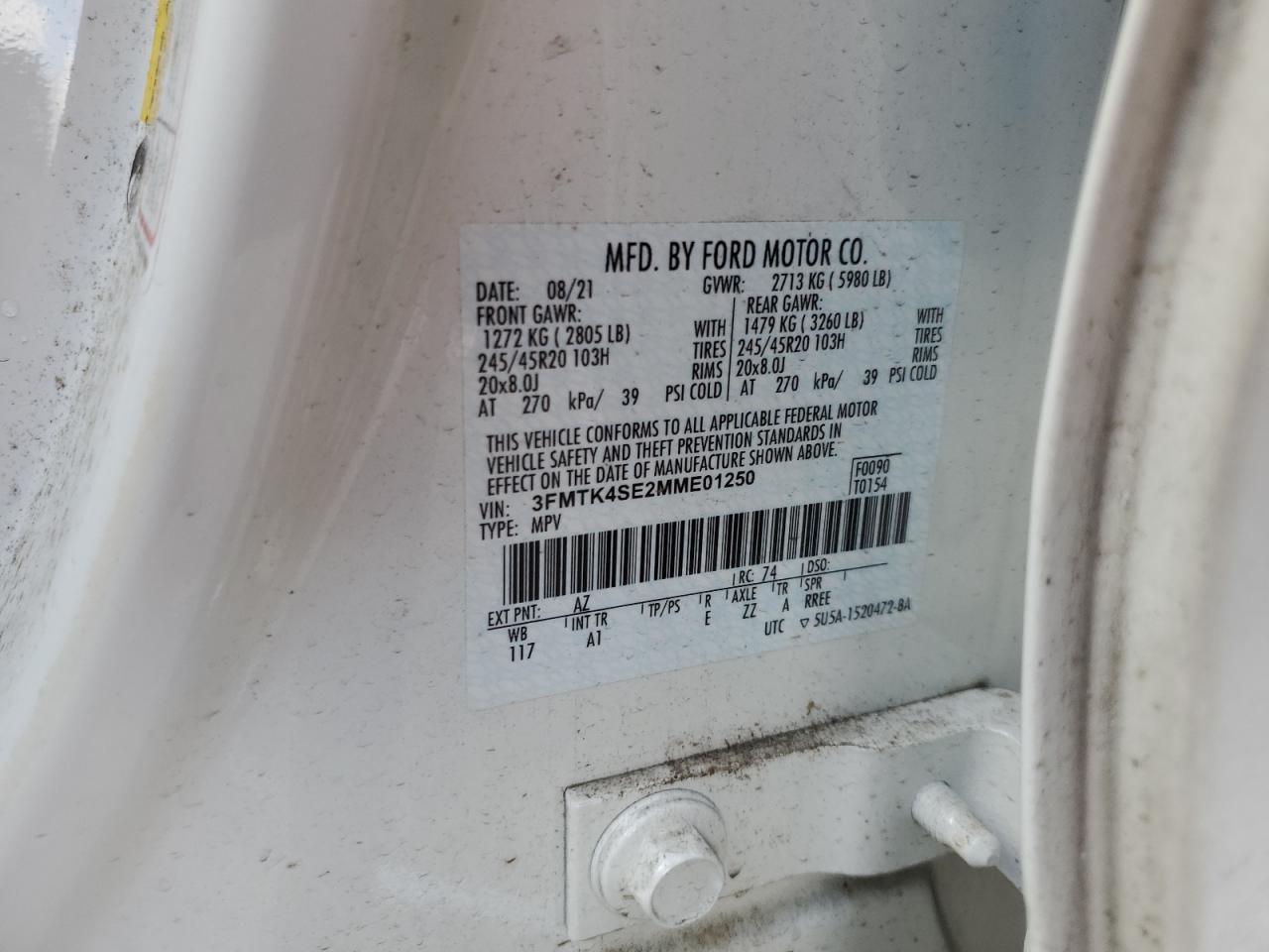 Авторозборка FORD MUSTANG MACH-E позашляховик (CGW, K3R, K3S) (2020 - 2025)