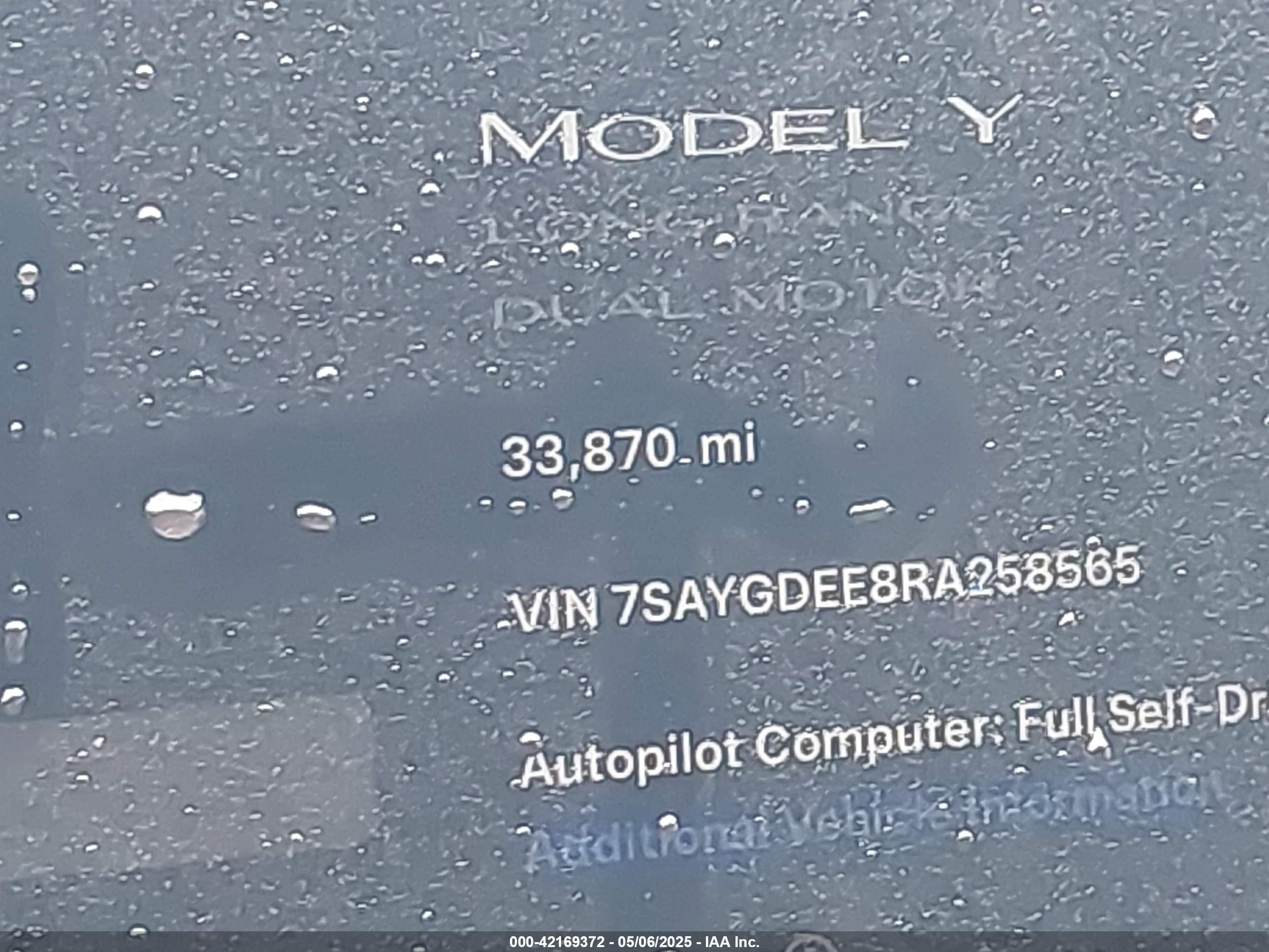 Разборка TESLA MODEL Y внедорожник (5YJY) (2019 - 2026)